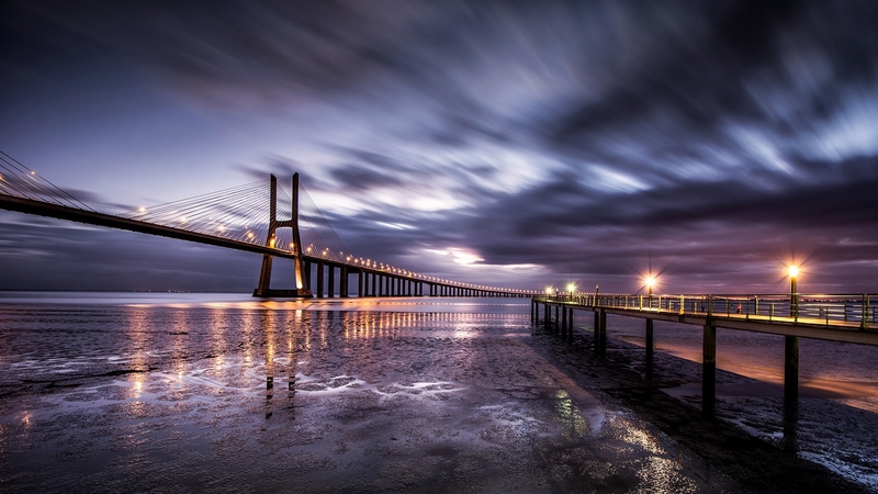 photo, cloud, sky, bridge
