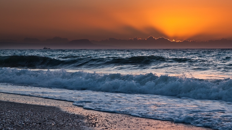 amazing, ocean, beautiful, sunset, sky, clouds, sea, beach, nature, landscape