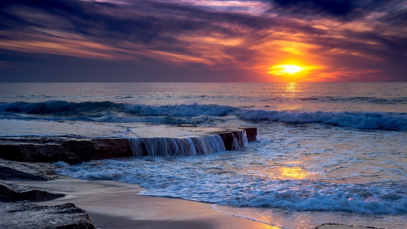 nature, sky, sunset, ocean