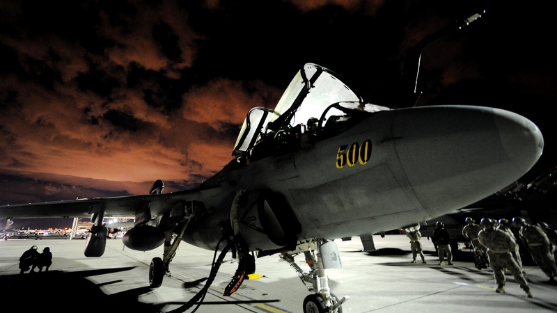 aircraft, plane, calm, fighter, attack, jet, storm, night