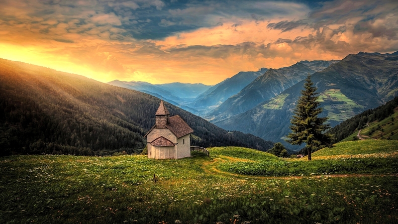 mountain, meadow, nature, grass