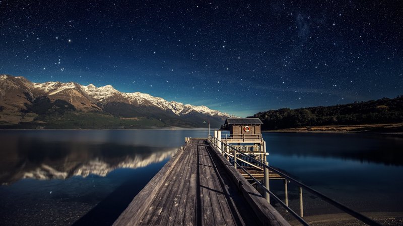 nature, gangboard, trees, lake