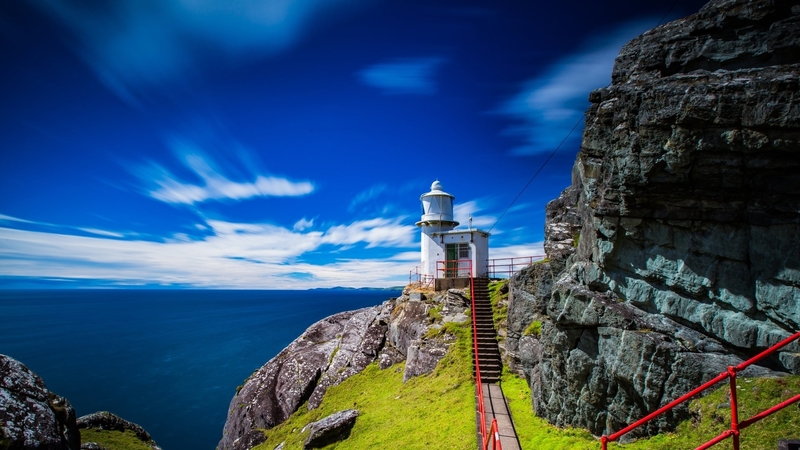 lighthouses, sea, islands, oceans, ireland, nature