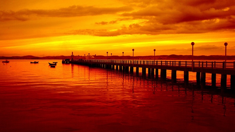 red, photography, water, bridge