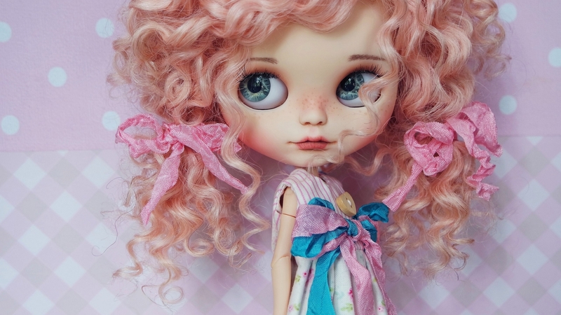 cute, toy, doll, pink, blue