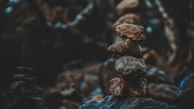 stones, balance, shapes, 4k
