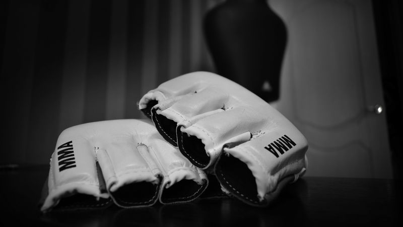 mixed martial arts, mma, wrestling, bw, gloves, 4k