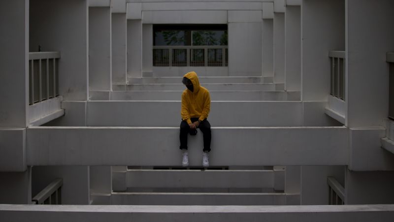loneliness, lonely, sad, hood, 4k