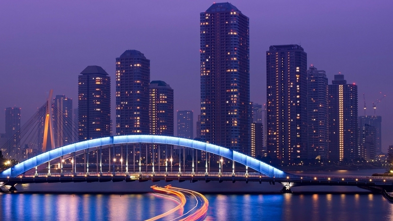 building, skyscrapper, bridge, tokyo