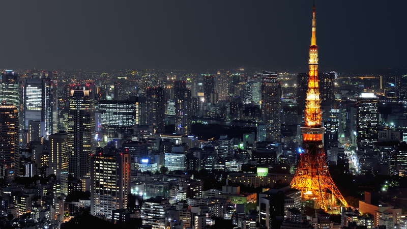 architecture, modern, city, cool, lights, night, panorama