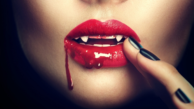 red, mouth, vampire, fang, lips, anna subbotina, blood