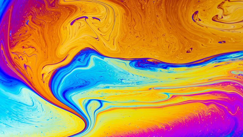 liquid, paint, multicolored, art, 4k