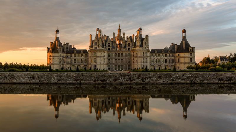 castle, palace, river, 4k