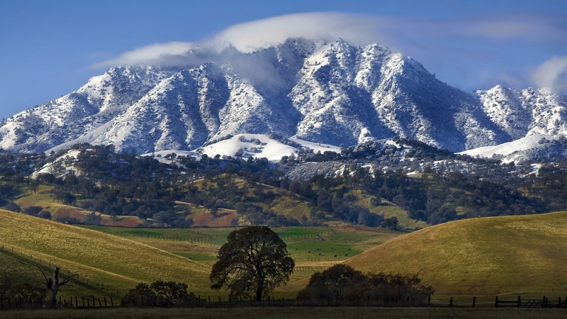 mountain, snow, mount diablo, beautiful, landscape