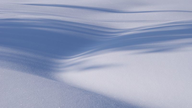 snow, minimalism, shadows, winter, 4k
