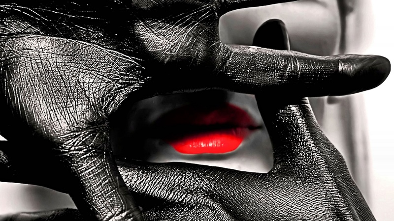 red, pretty, female, model, black, beautiful, lips, black and red, photography, nice, girl, face, fashion, lady