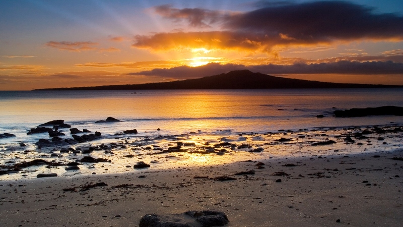 beach, sun, ocean, sun rays, nature, sunrise, sunset