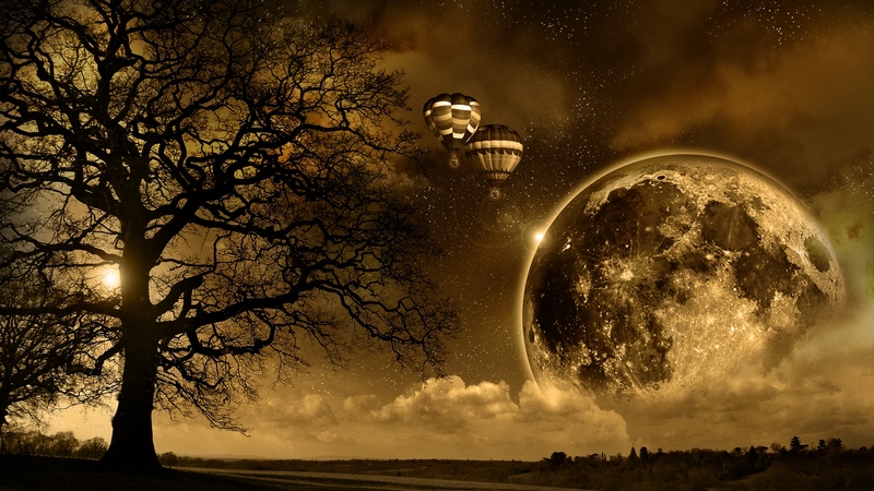 moonlight, moon, planet, abstract