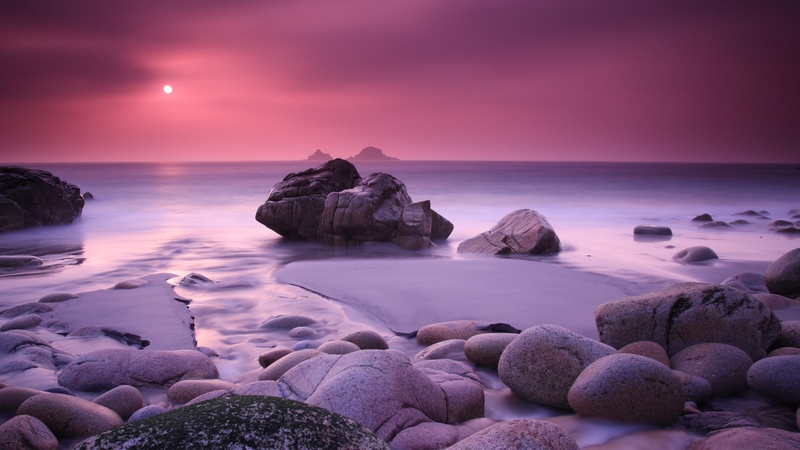rocks, pretty, sun, beautiful, sunset, clouds, sea, beach, photography, nice, beauty, pink, horizon, lovely, view, clear, ocean, sky, winter, water, cool, purple, nature, landscape