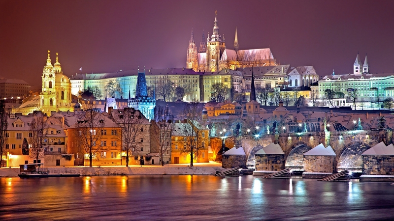 color, prague, night, light