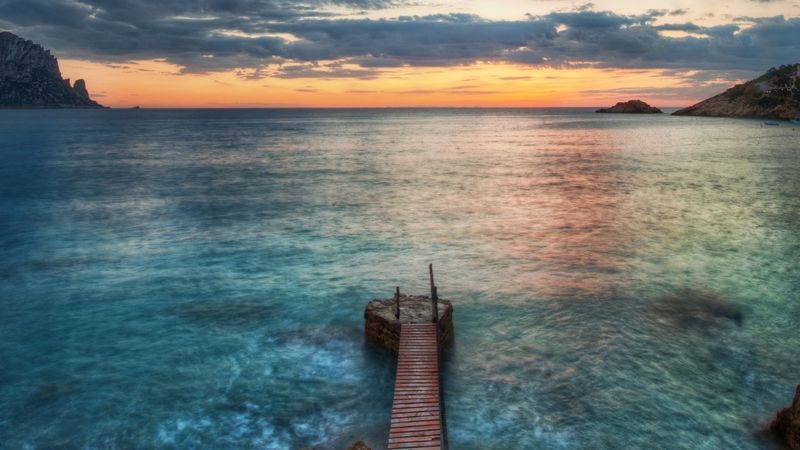 colorful, beautiful, sunset, clouds, sea, beach, photography, splendor, beauty, blue, lovely, view, ocean, pier, colors, sky, water, peaceful, nature, tropical