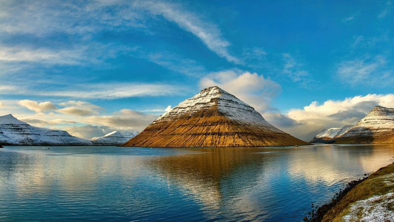 mountain, nature, sky, lake