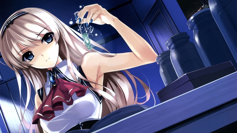 school, uniform, girl, anime, science