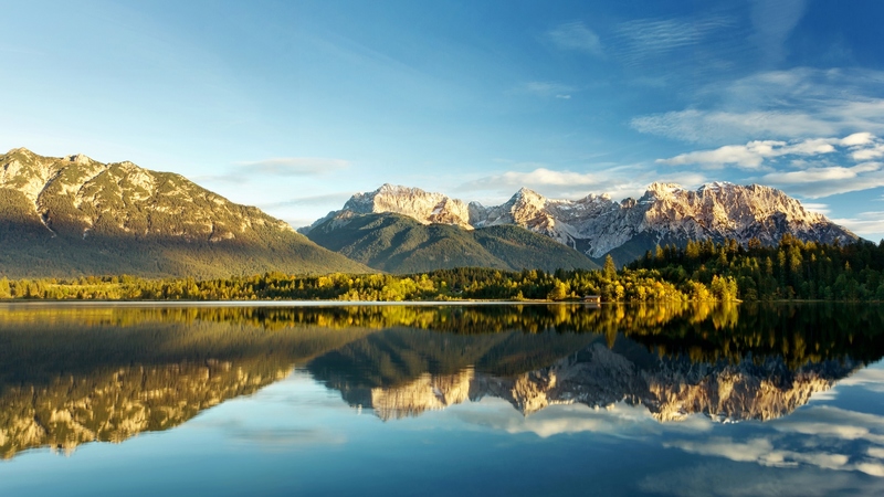 lakes, beautiful, sky, clouds, mountains, peaceful, nature, forests, reflection, blue