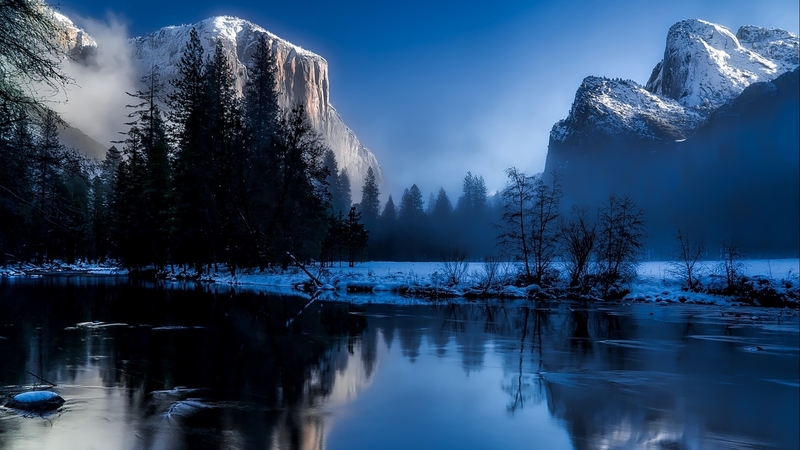 nature, park, lake, mountains