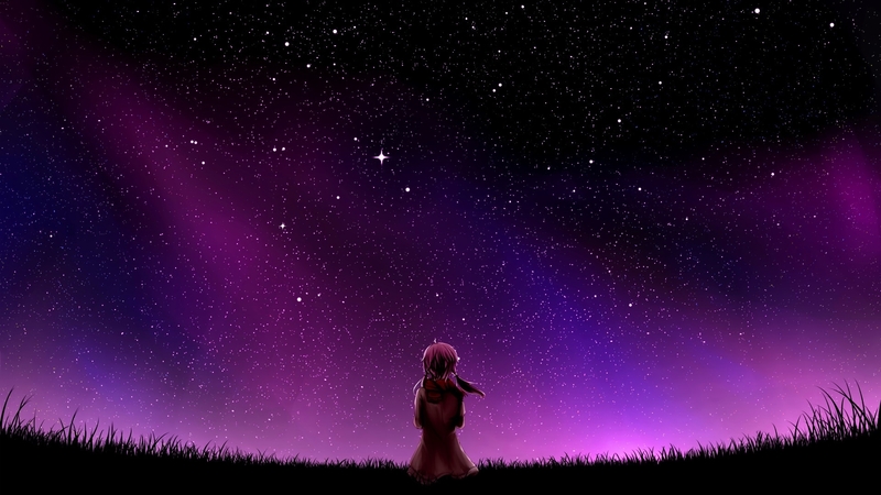 stars, pretty, little, romantic, beautiful, sky, fantasy, watch, girl, purple, dark, dreamer, dream