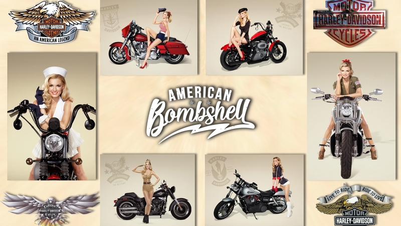 davidson, blonde, harley, motorbikes