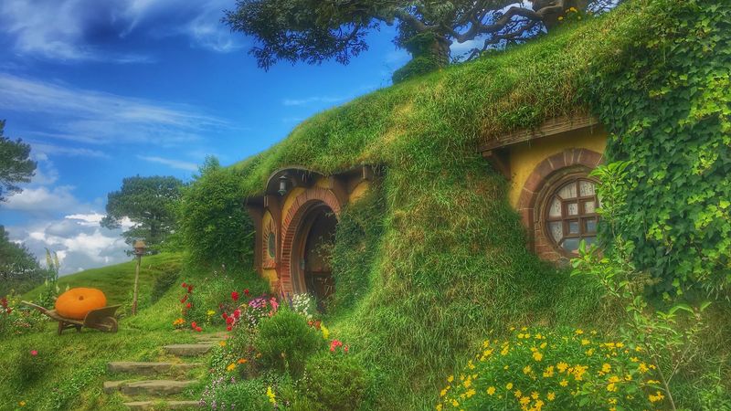 hobbiton movie set, forest house, fabulous, new zealand, 4k