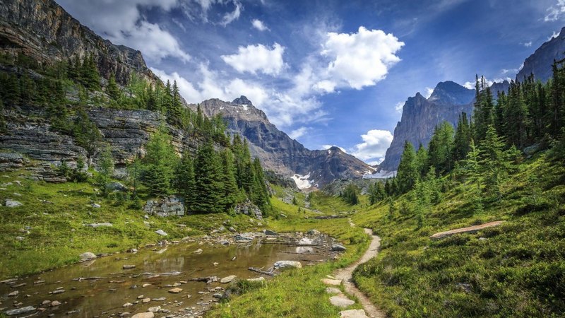 colorful, beautiful, mountain, trip, magical, path, color, nature, fields, wild park, outdoor, canada