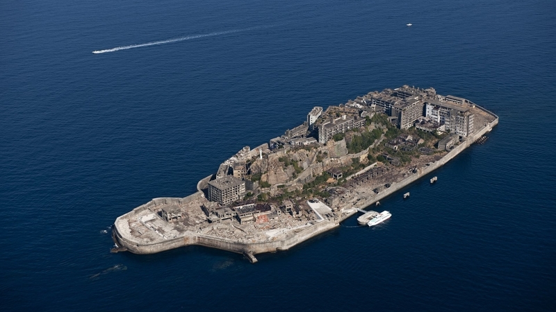water, japan, hashima island, ocean, battleship island, gunkanjima, abandoned, island