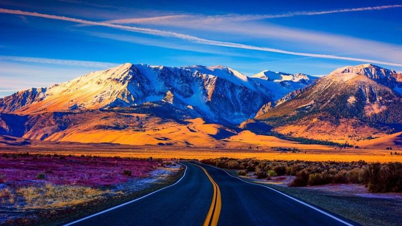 fall, mountains, autumn, roads, nature