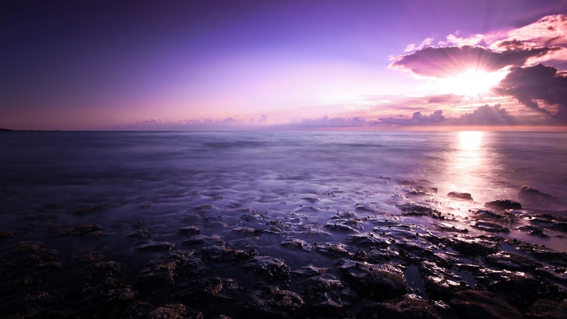 ocean, rocky, colors, beautiful, sunset, clouds, beaches, nature, reflection