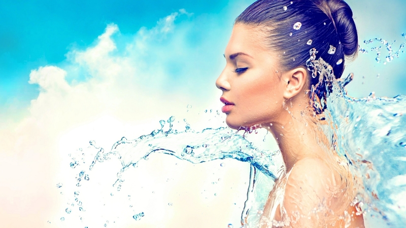splash, water, girl, model, summer, blue, anna subbotina