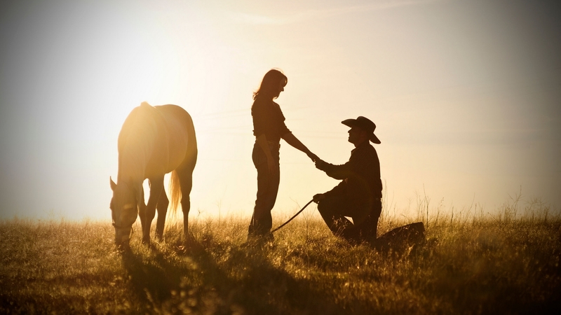 female, hats, cowgirl, boots, ranch, fun, proposal, horse, outdoors, women, brunettes, girls, cowboy, couple, western, style
