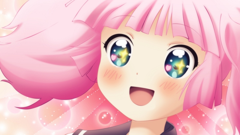 cute, stars, blush, pink, yuriyuri