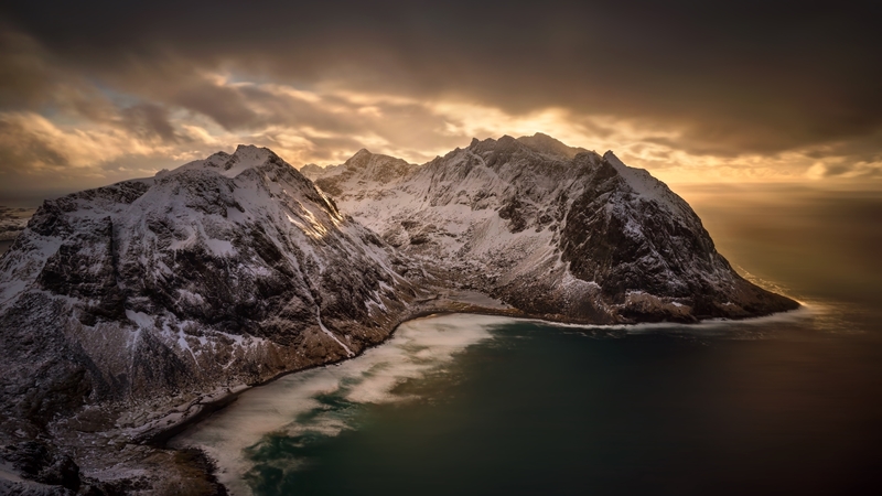 mountain, nature, lofoten, lake