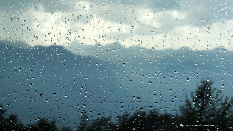 glass, drops, rain, moisture, blur, 4k