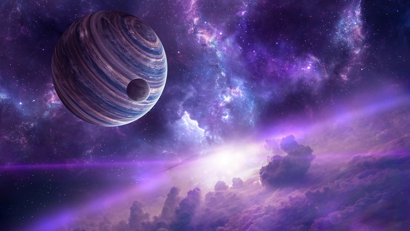 moon, luna, purple, planet, luminos, space, cosmos, pink