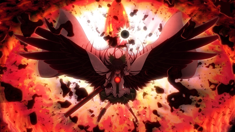 red, female, wings, black, sexy, cute, girl, anime, white