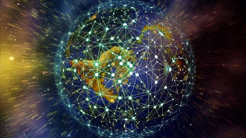 planet, earth, plexus, nets, outer space, 4k