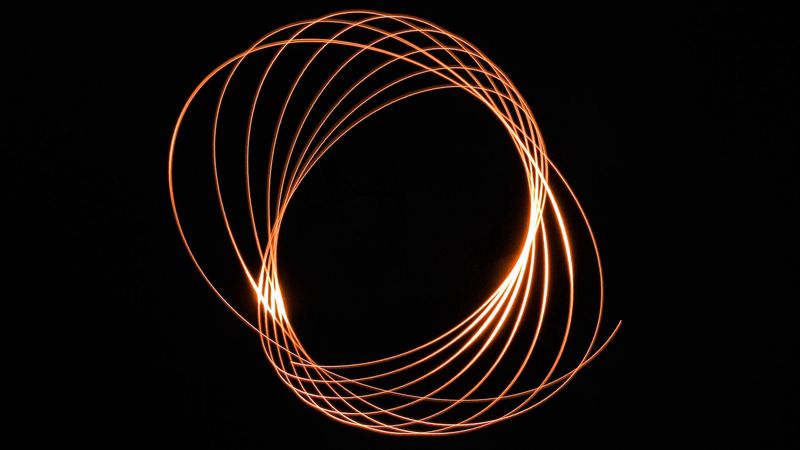 line, glow, black, 4k