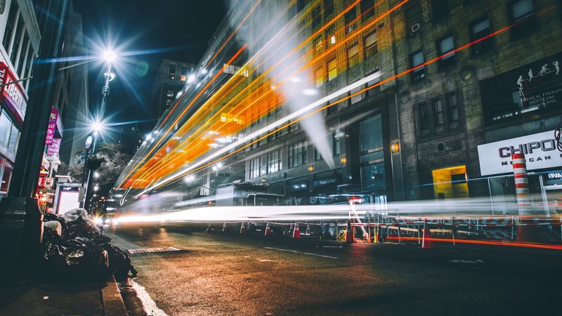 night city, road, traffic, light, new york, united states, 4k
