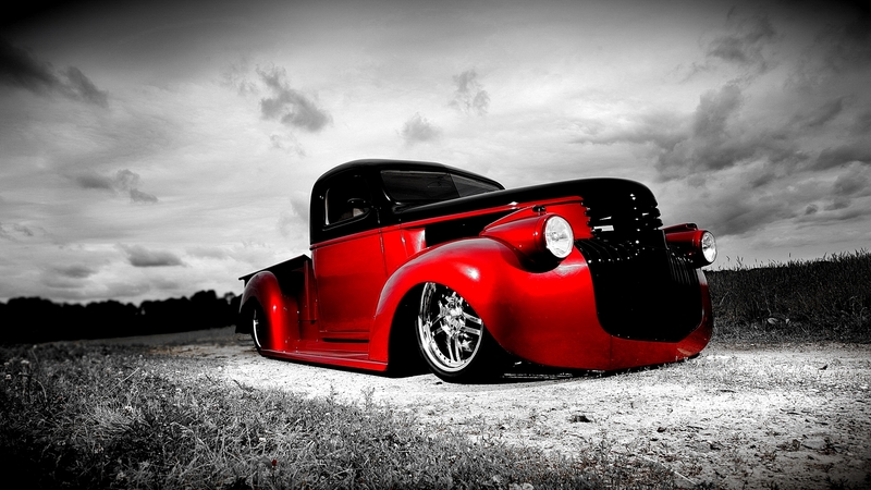 retro, red, cars, black, chevy, vintage