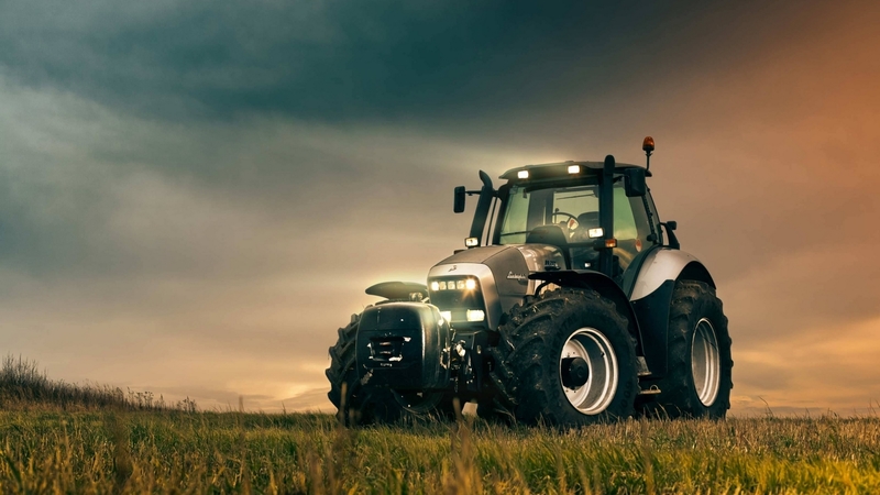 tractor, lamborghini, grass, field