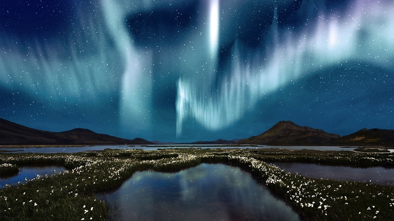 north, aurora borealis, northern lights, sky, firefox persona theme