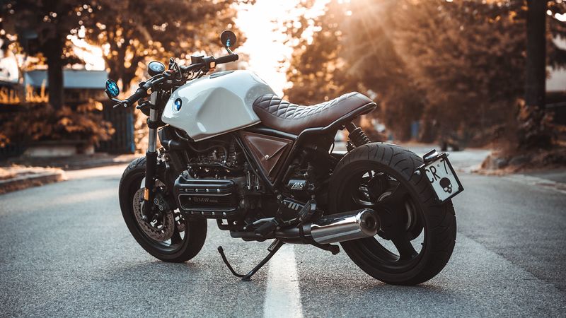 bmw k100, motorcycle, bike, side view, 4k